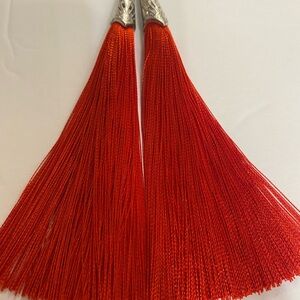 Vibrant Red Tassel Earrings